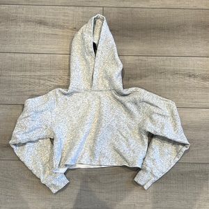 TNA cropped grey hoodie in size XS
